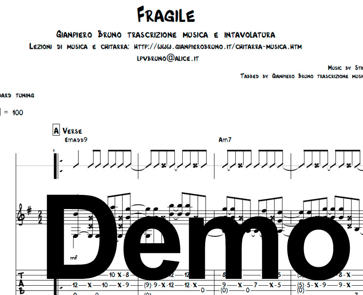 Fragile-di-Sting-per chitarra